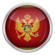Glossy Button - Flag of Montenegro N4
