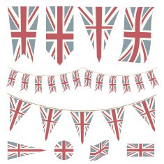 Faded British Flags and Pennants