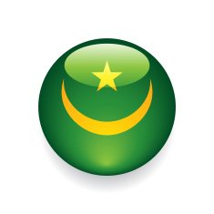World Flag Button Mauritania