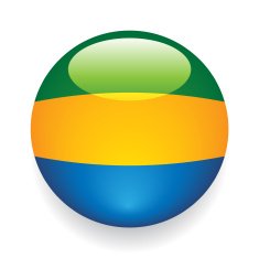 World Flag Button Gabon