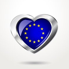 Heart Europe flag chrome