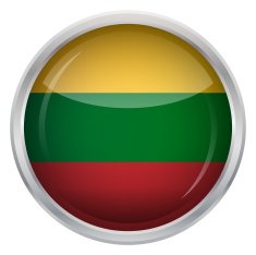 Glossy Button - Flag of Lithuania N4