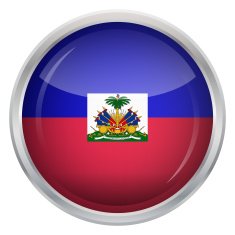 Glossy Button - Flag of Haiti N4