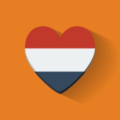 Heart-shaped icon with flag of Netherlands