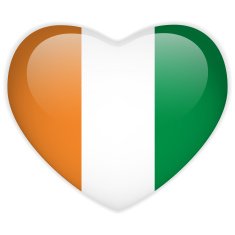 Ivory Coast Flag Heart Glossy Button