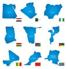 African countries vector