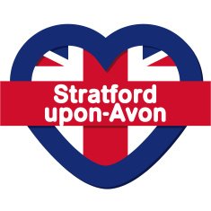 Love England collection vector Stratford upon-Avon Heart and Flag