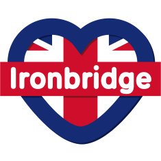 Love England collection vector Ironbridge Heart and Flag