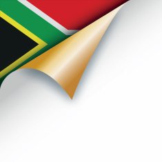 Page curl revealing South africa flag