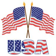 USA and American flags