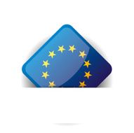 Glossy icon with Flag of European Union in white pocket