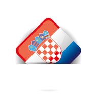 Glossy icon with Flag of Croatia in white pocket