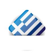 Glossy icon with Flag of Greece in white pocket