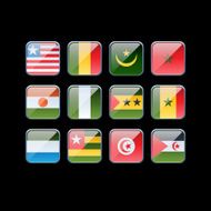 Shiny Square Flags West North Africa