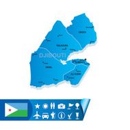 Djibouti vector map