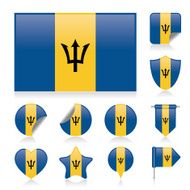 Barbados flag set