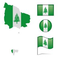 Norfolk Island map &amp; flag
