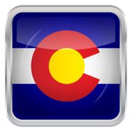 Glossy Button - Flag of Colorado N3