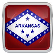 Glossy Button - Flag of Arkansas N3