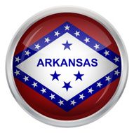 Glossy Button - Flag of Arkansas N4