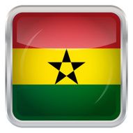 Glossy Button - Flag of Ghana N3