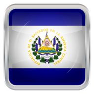 Glossy Button - Flag of El Salvador N4