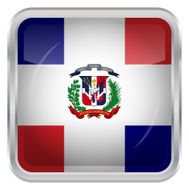 Glossy Button - Flag of Dominican Republic N3