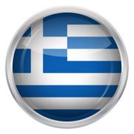 Glossy Button - Flag of Greece N4