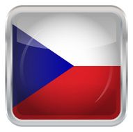Glossy Button - Flag of Czech Republic N4