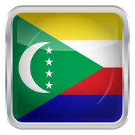 Glossy Button - Flag of Comoros N4