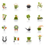 St Patrick&#039;s day icon set N3