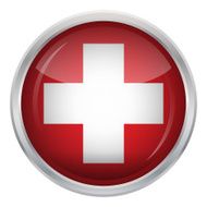 Glossy Button - Flag of Switzerland N3