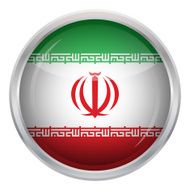 Glossy Button - Flag of Iran N4