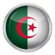 Glossy Button - Flag of Algeria N3