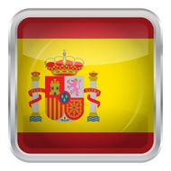 Glossy Button - Flag of Spain N4