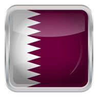 Glossy Button - Flag of Qatar N4