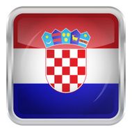 Glossy Button - Flag of Croatia N2