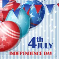 Independence Day on July 4 with flags and balloons