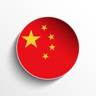 China Flag Sticker Button