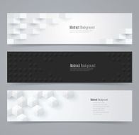 Collection of geometric black and white banner