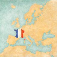 Map of Europe - France (Vintage Series)