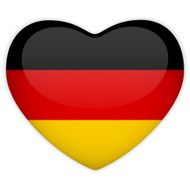 Germany Flag Heart Glossy Button N2