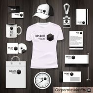 Corporate identity business photorealistic design template Classic white stationery template