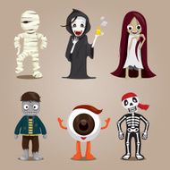 Halloween Ghost Character Design Set
