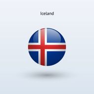 Round flag of Iceland