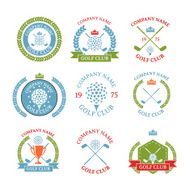 Golf club logos set of templates Vector logotype design White G