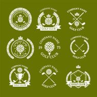 Golf club logos set of templates Vector logotype design White G N2