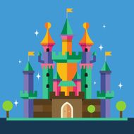 Cartoon castle Vector flat illustration N2