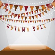 Autumn sale bunting background