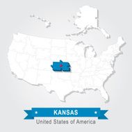 Kansas state USA administrative map N2